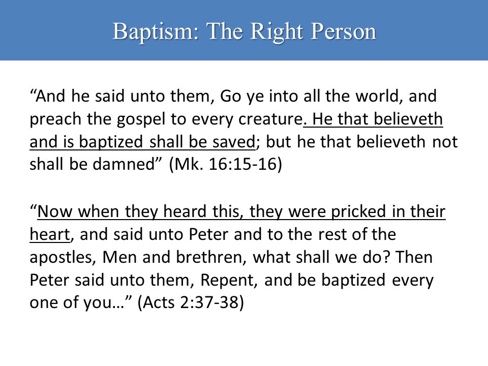 Baptism: The Right Person