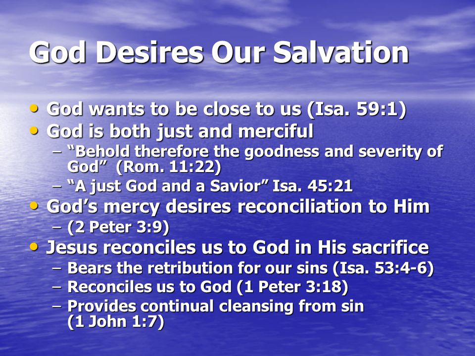 God Desires Our Salvation