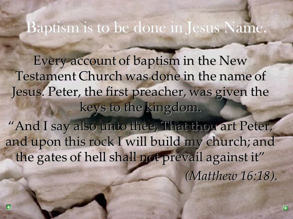 Baptism is to be done in Jesus Name.