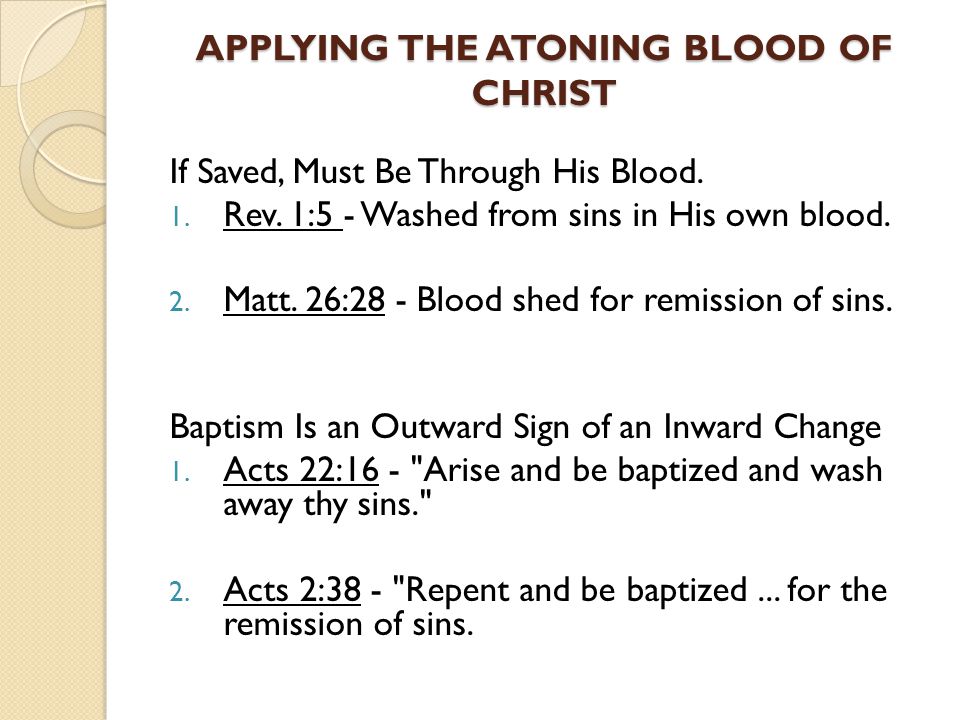 APPLYING THE ATONING BLOOD OF CHRIST