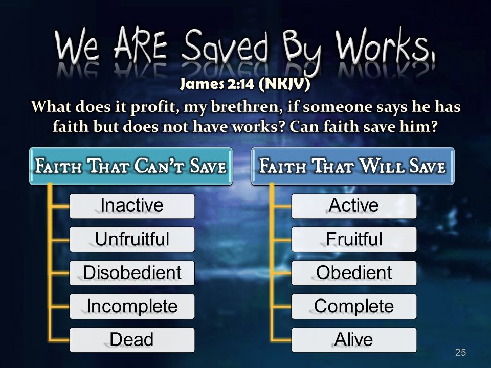 We ARE Saved By Works, James 2:14 (NKJV)