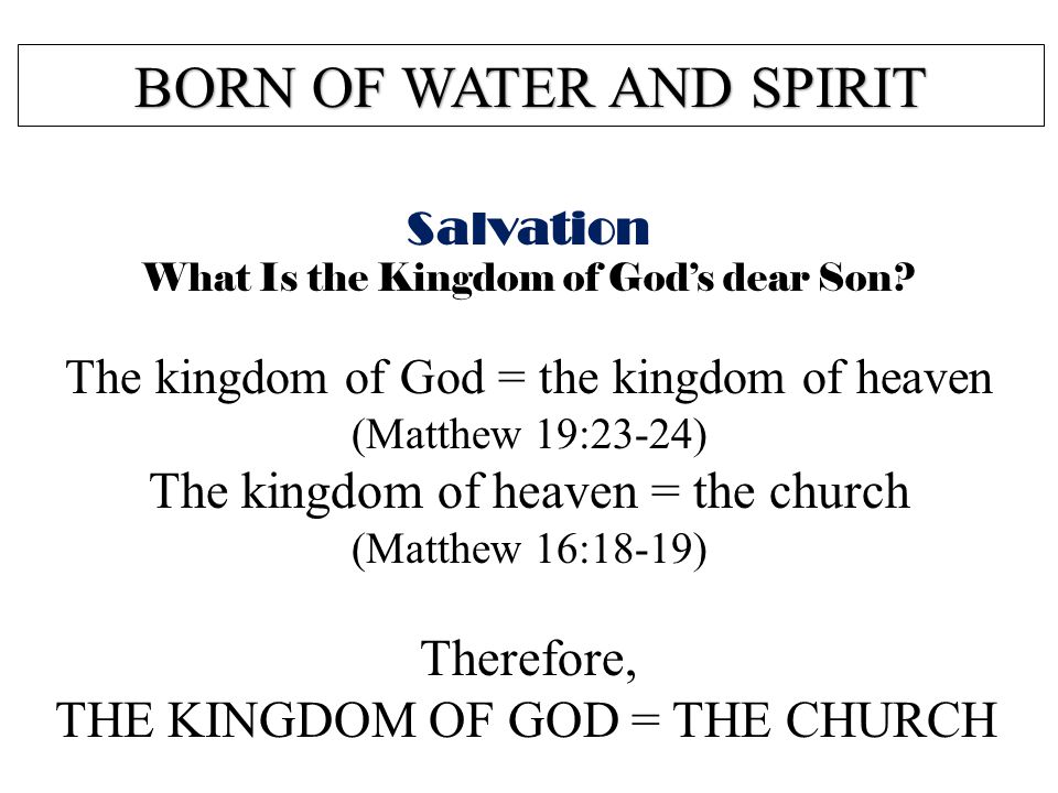 BORN OF WATER AND SPIRIT