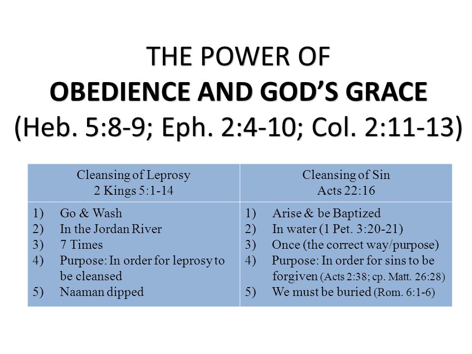 OBEDIENCE AND GOD’S GRACE