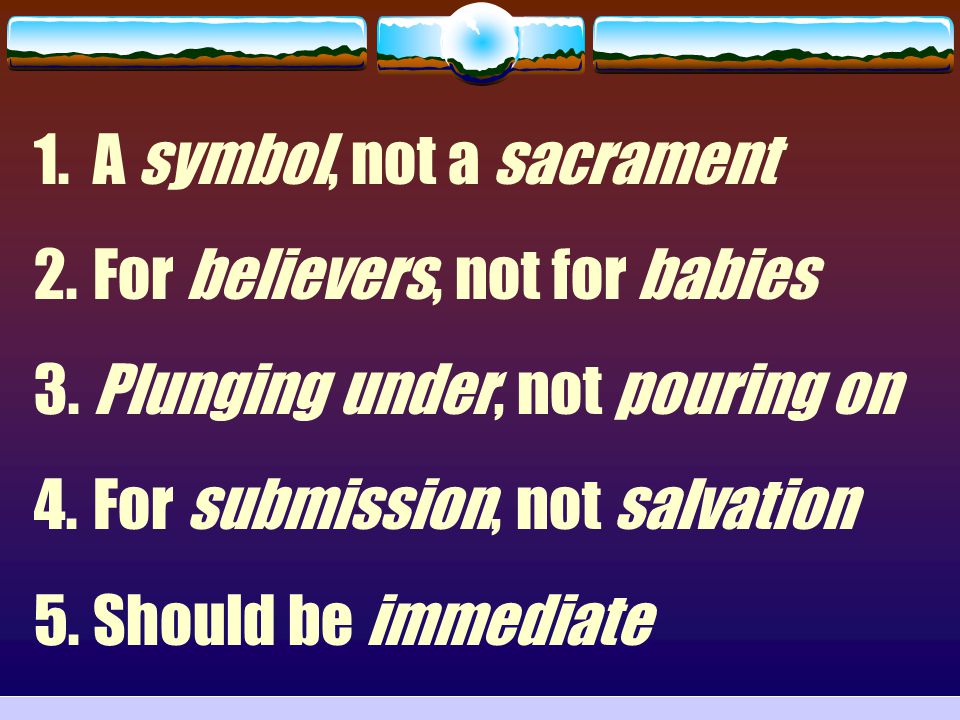 A symbol, not a sacrament
