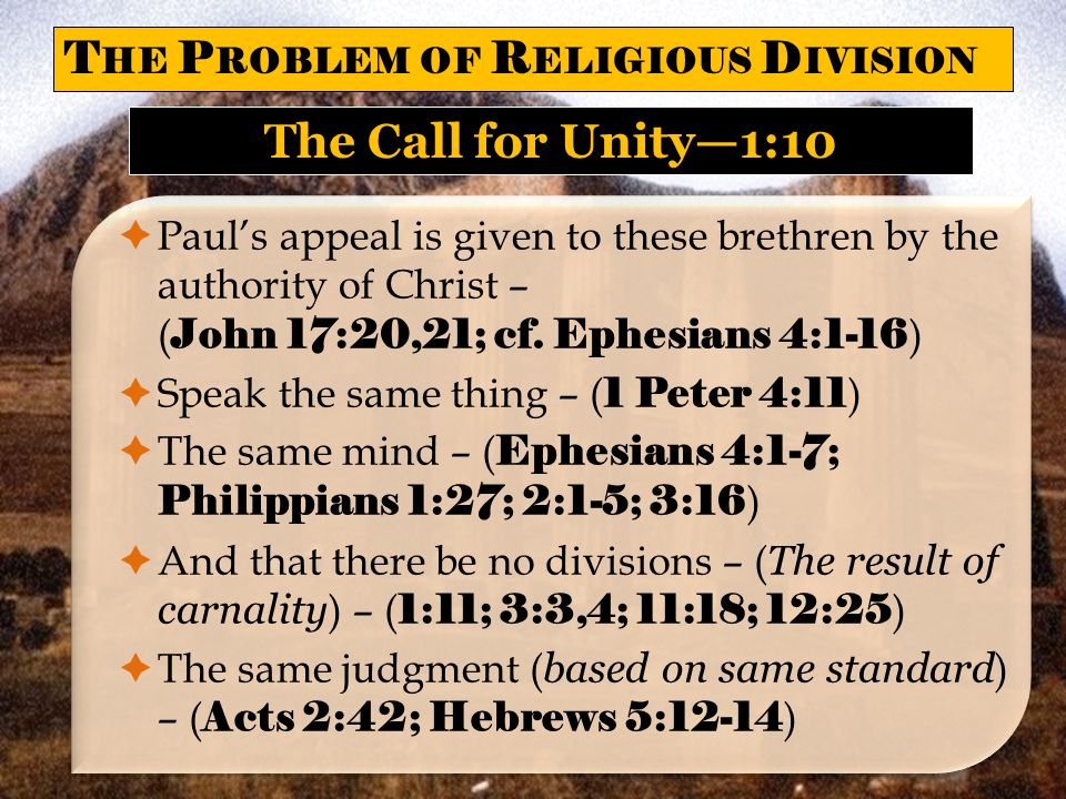 The Call for Unity—1:10 The Problem of Religious Division