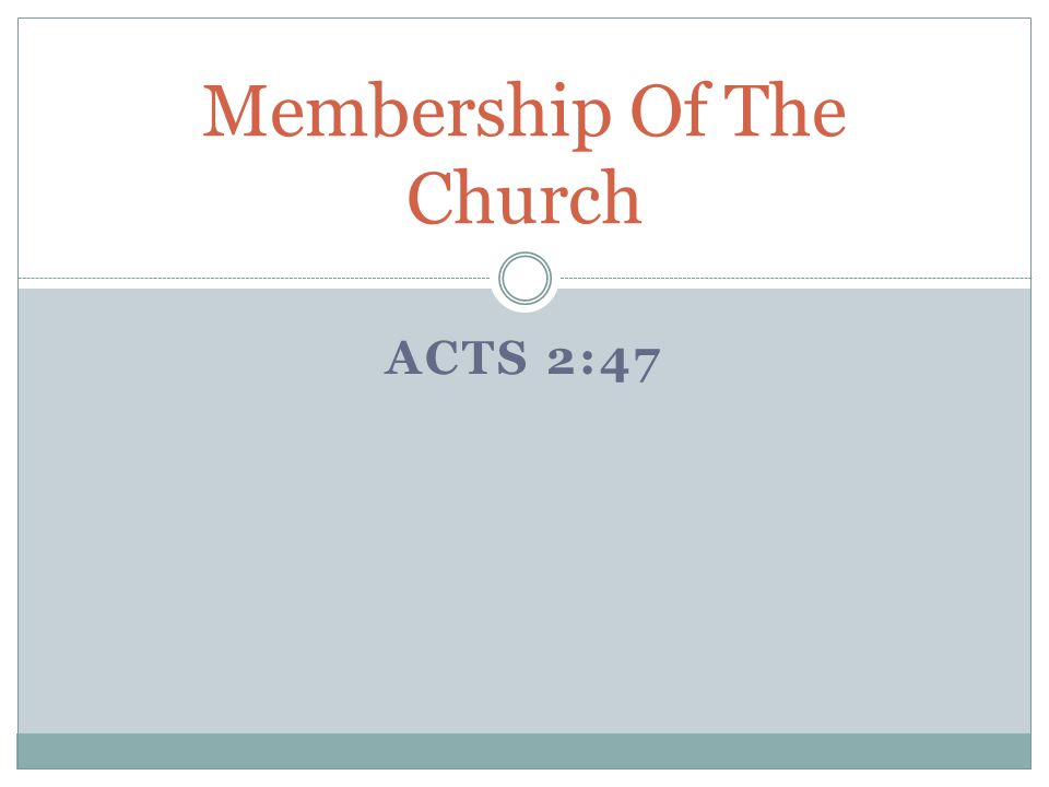 Membership Of The Church