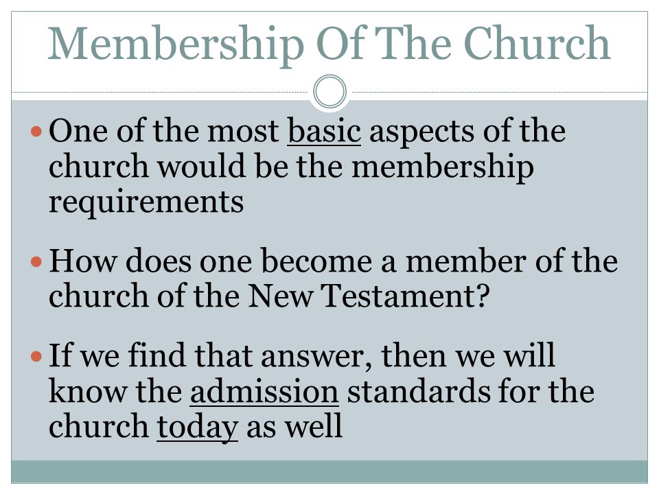 Membership Of The Church
