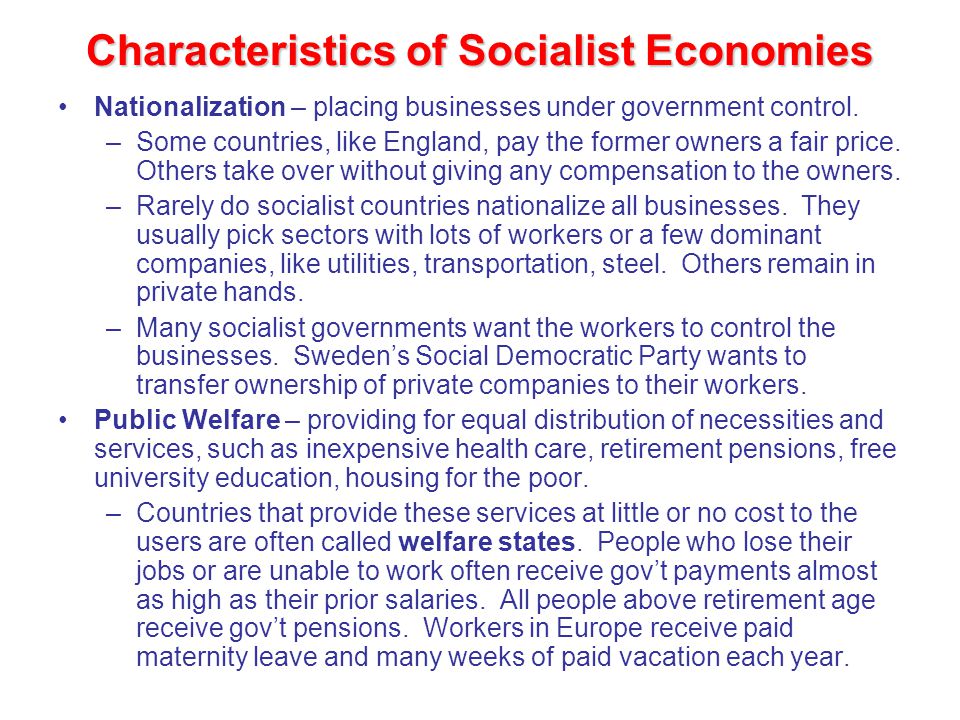 what are the characteristics of socialism