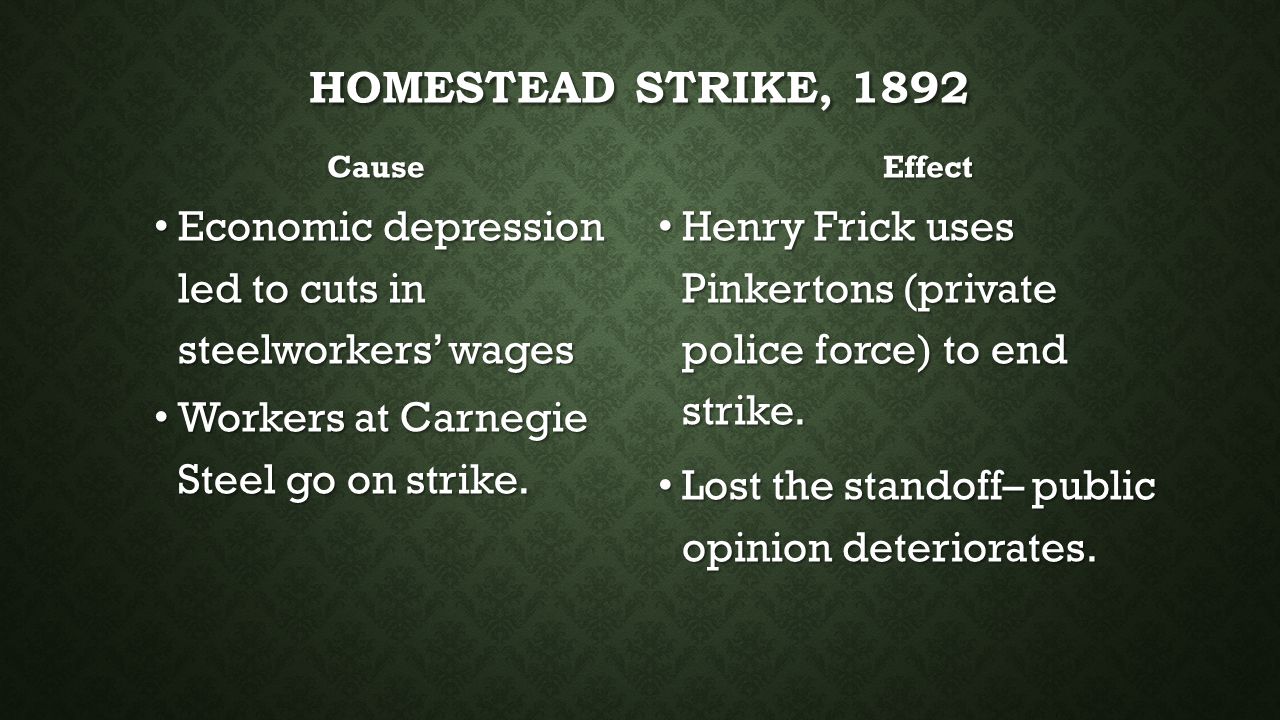 homestead strike cause