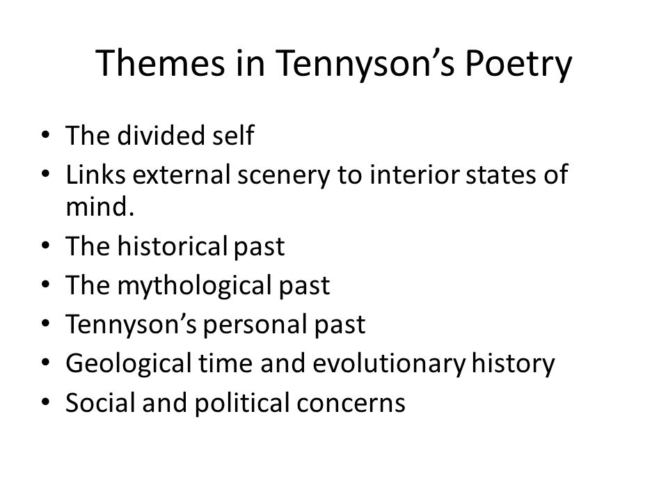 tennyson poetry themes