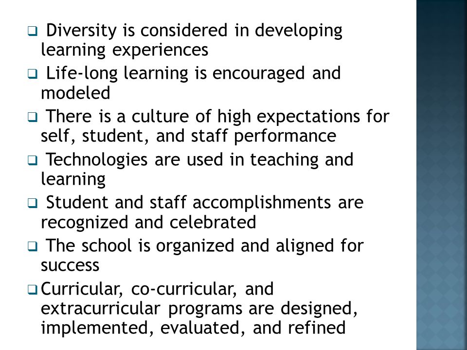 Diversity is considered in developing learning experiences