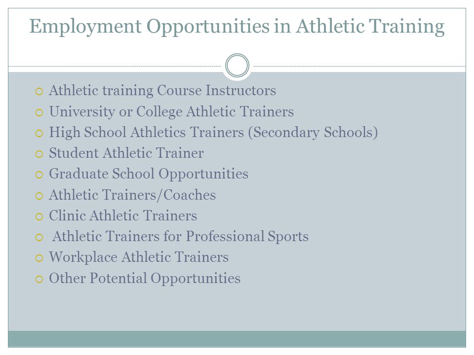 Employment Opportunities in Athletic Training
