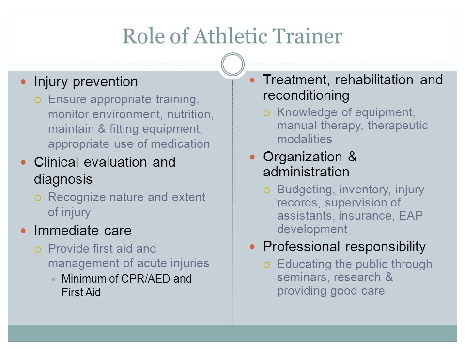 Role of Athletic Trainer