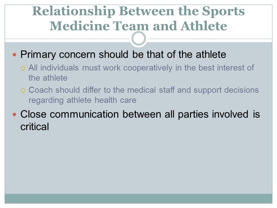 Relationship Between the Sports Medicine Team and Athlete