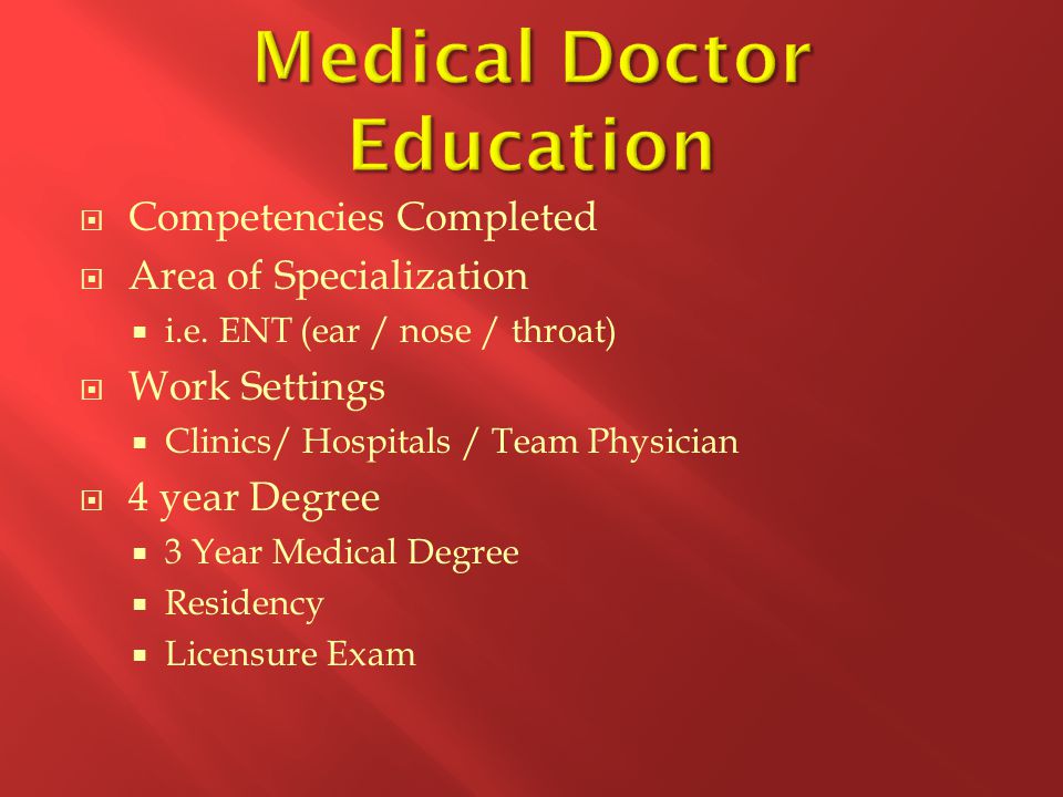 Medical Doctor Education