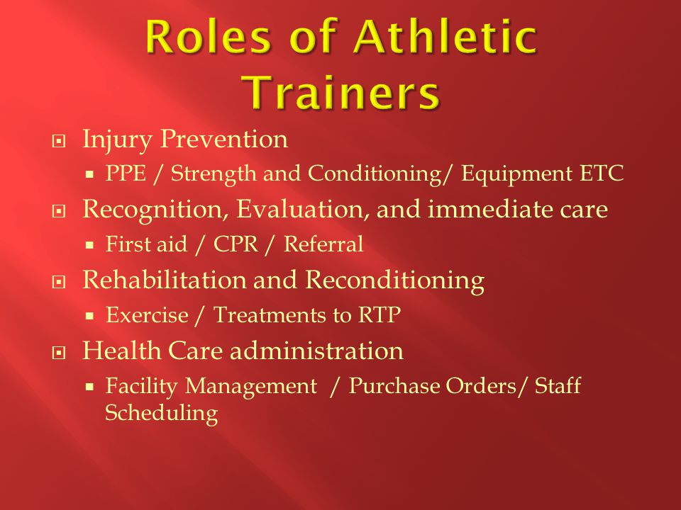 Roles of Athletic Trainers