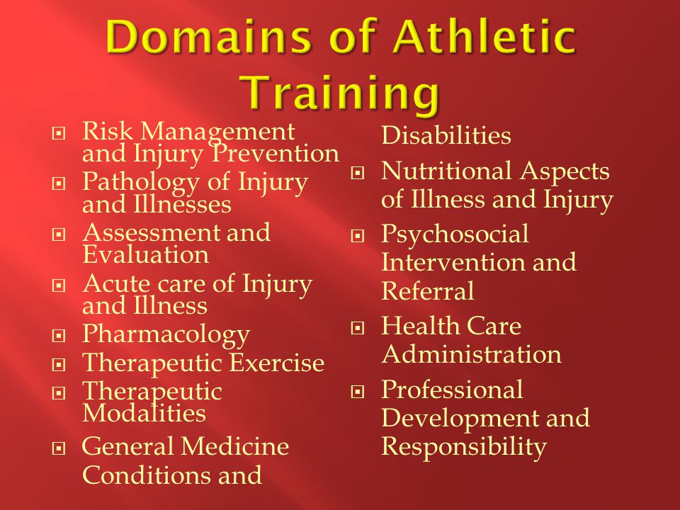 Domains of Athletic Training