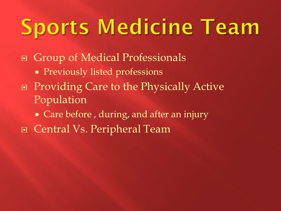 Sports Medicine Team Group of Medical Professionals