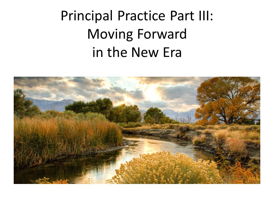 Principal Practice Part III: Moving Forward in the New Era