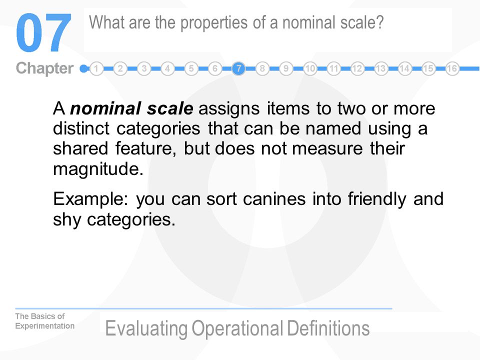 What are the properties of a nominal scale