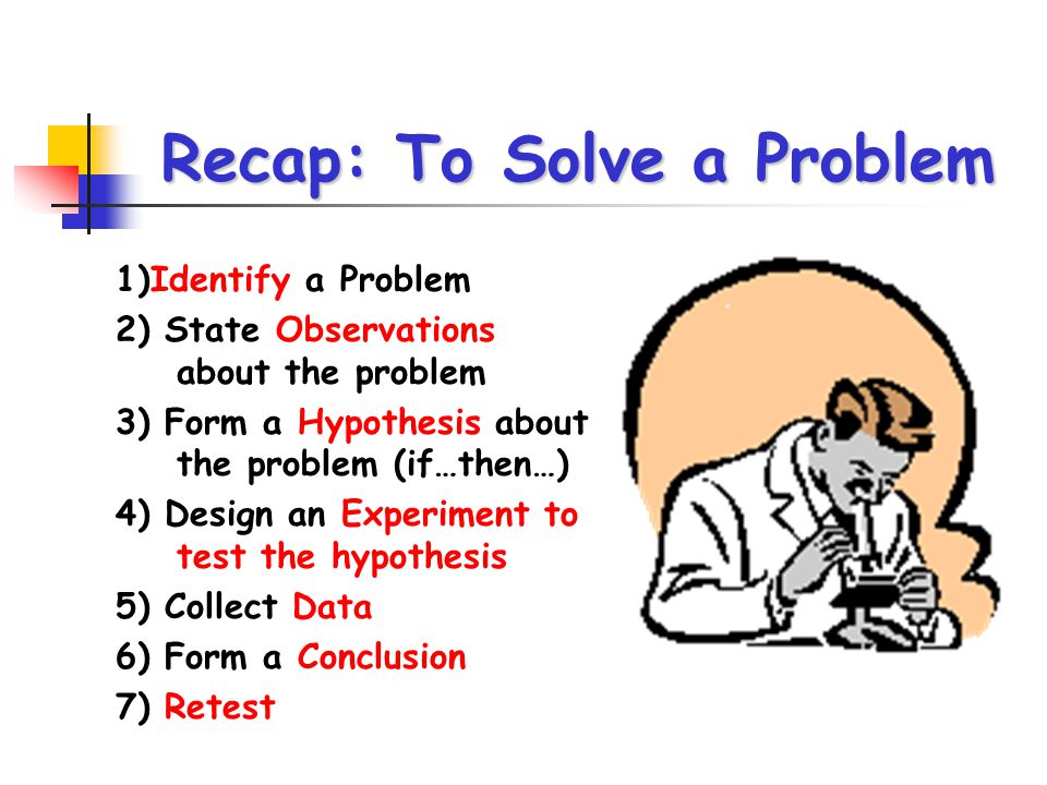Recap: To Solve a Problem