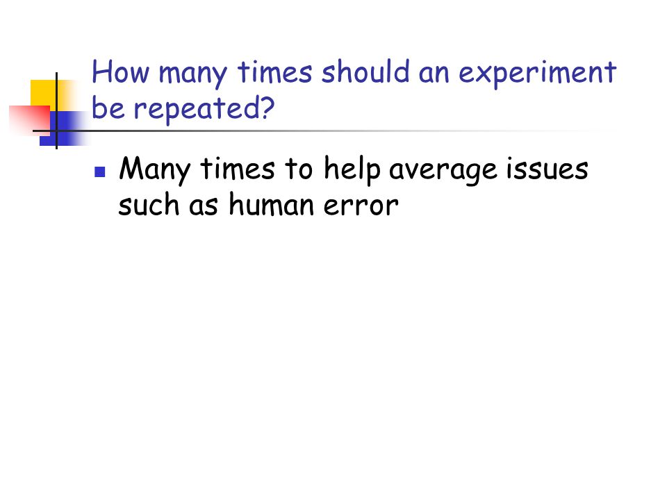 How many times should an experiment be repeated
