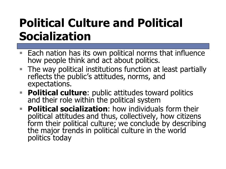 what does political socialization mean