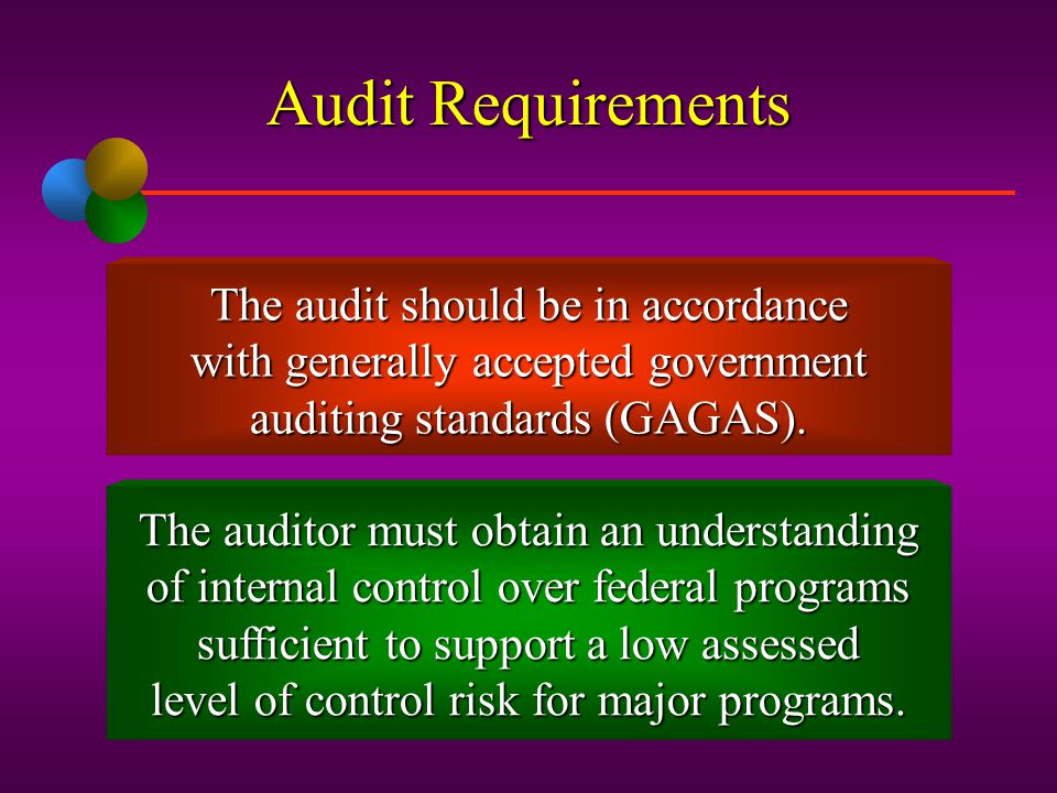 Audit Requirements The audit should be in accordance