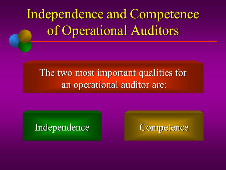Independence and Competence of Operational Auditors