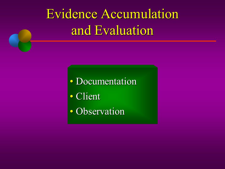 Evidence Accumulation and Evaluation