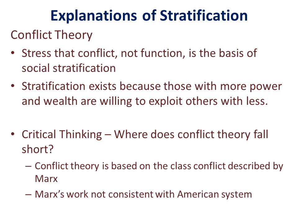 Explanations of Stratification