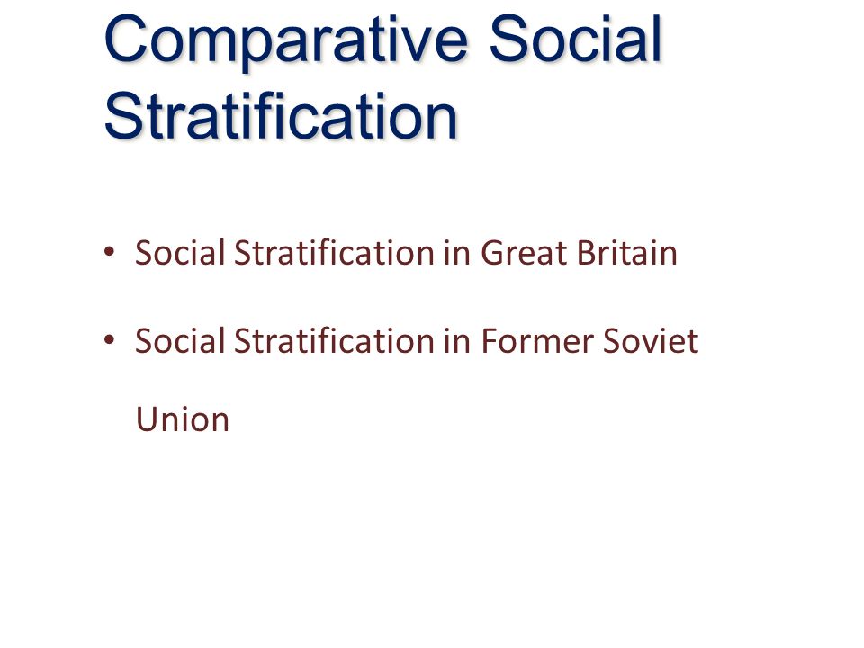 Comparative Social Stratification