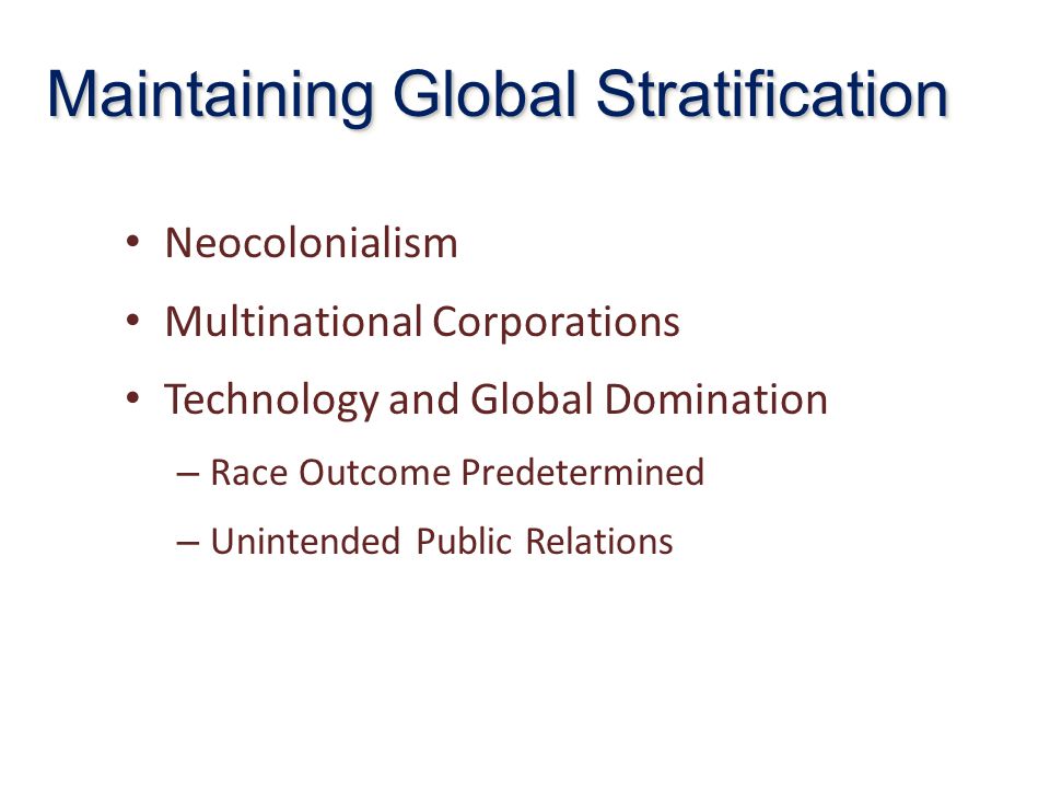 Maintaining Global Stratification