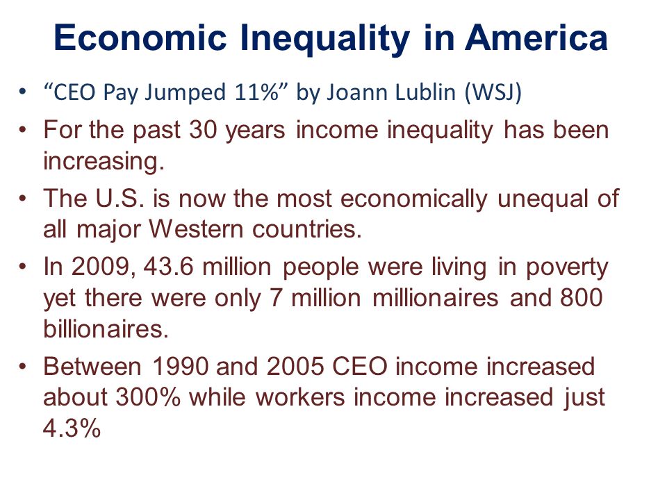 Economic Inequality in America