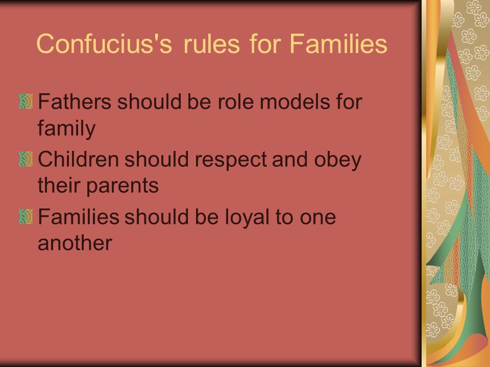 Confucius s rules for Families