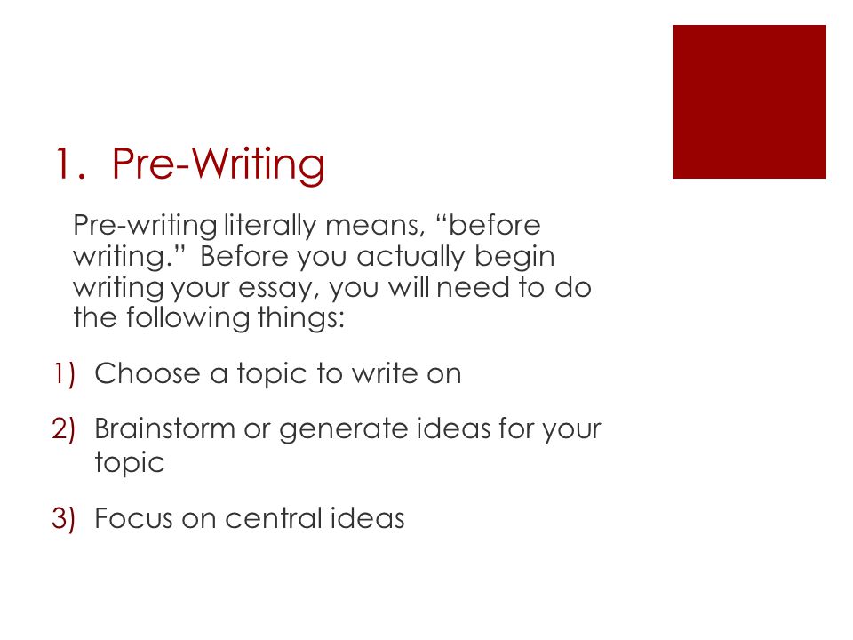 1. Pre-Writing