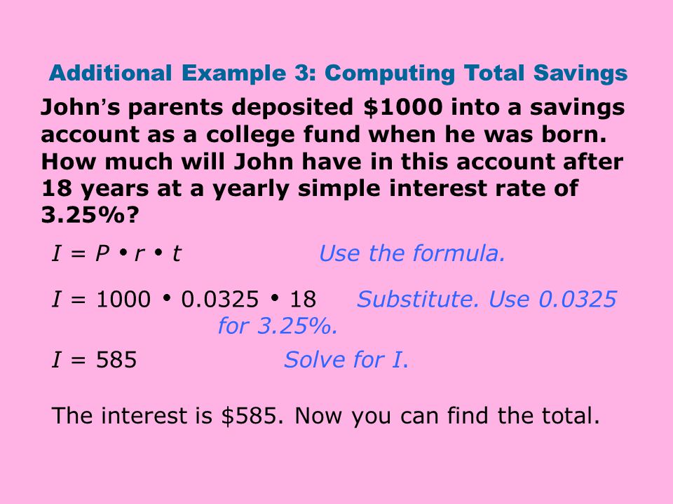 Additional Example 3: Computing Total Savings