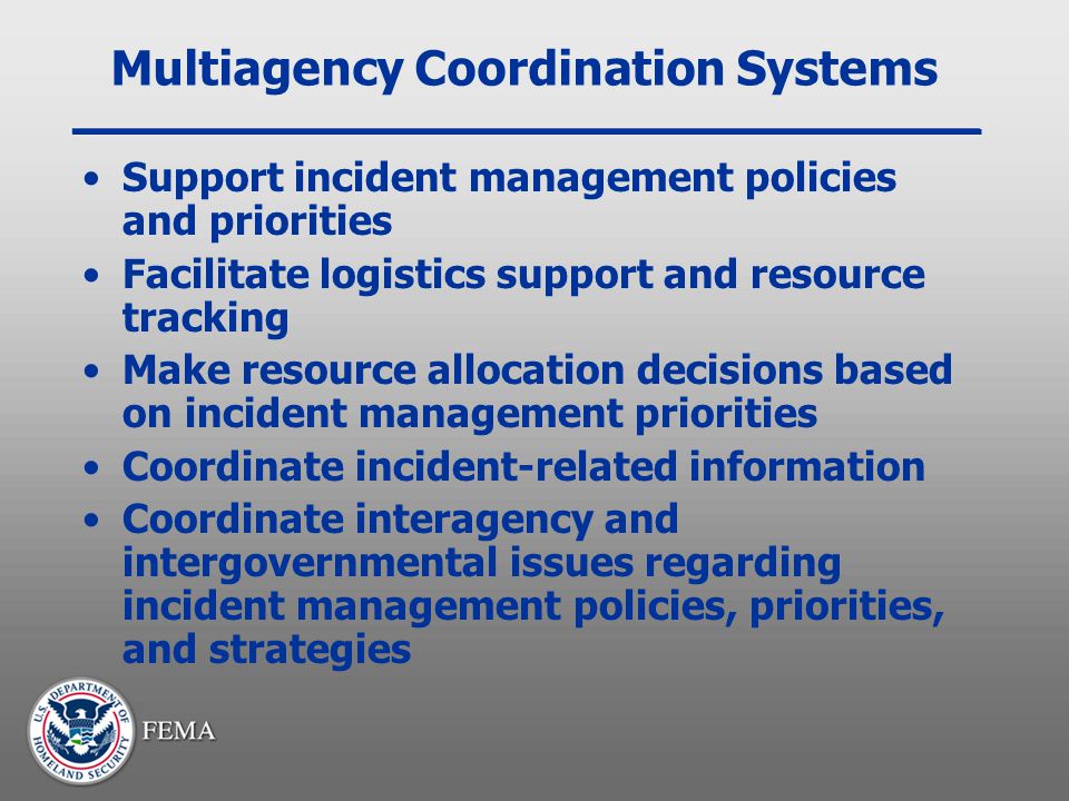 Multiagency Coordination Systems