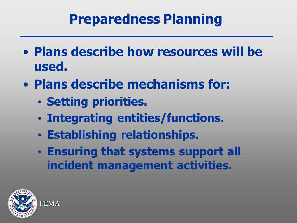 Preparedness Planning