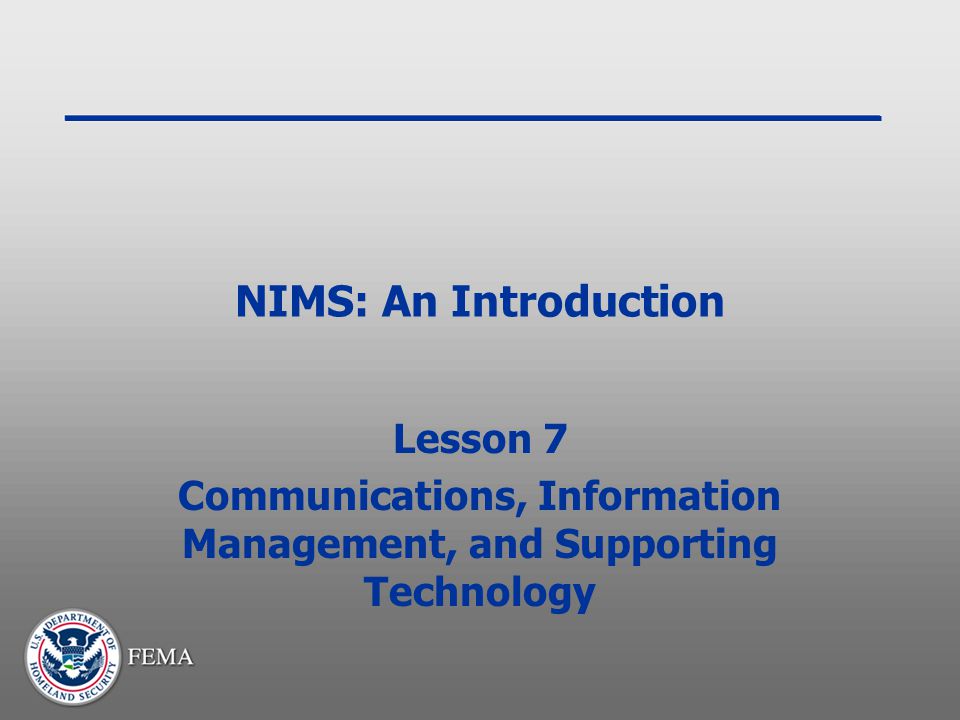 Communications, Information Management, and Supporting Technology