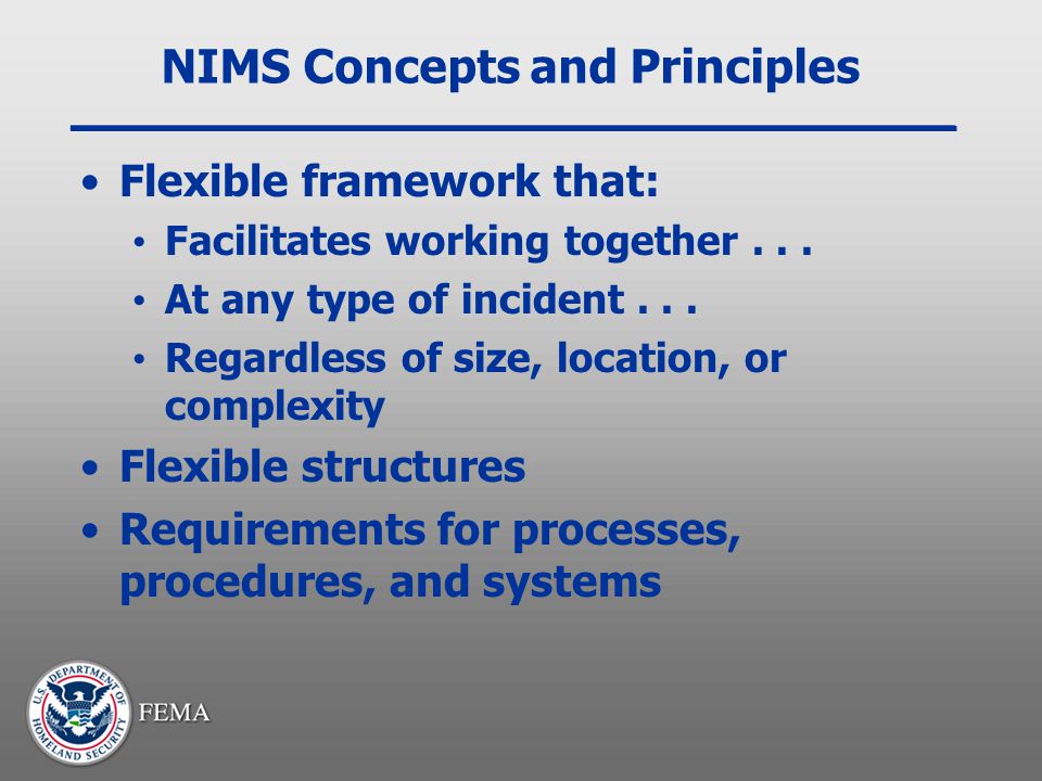 NIMS Concepts and Principles