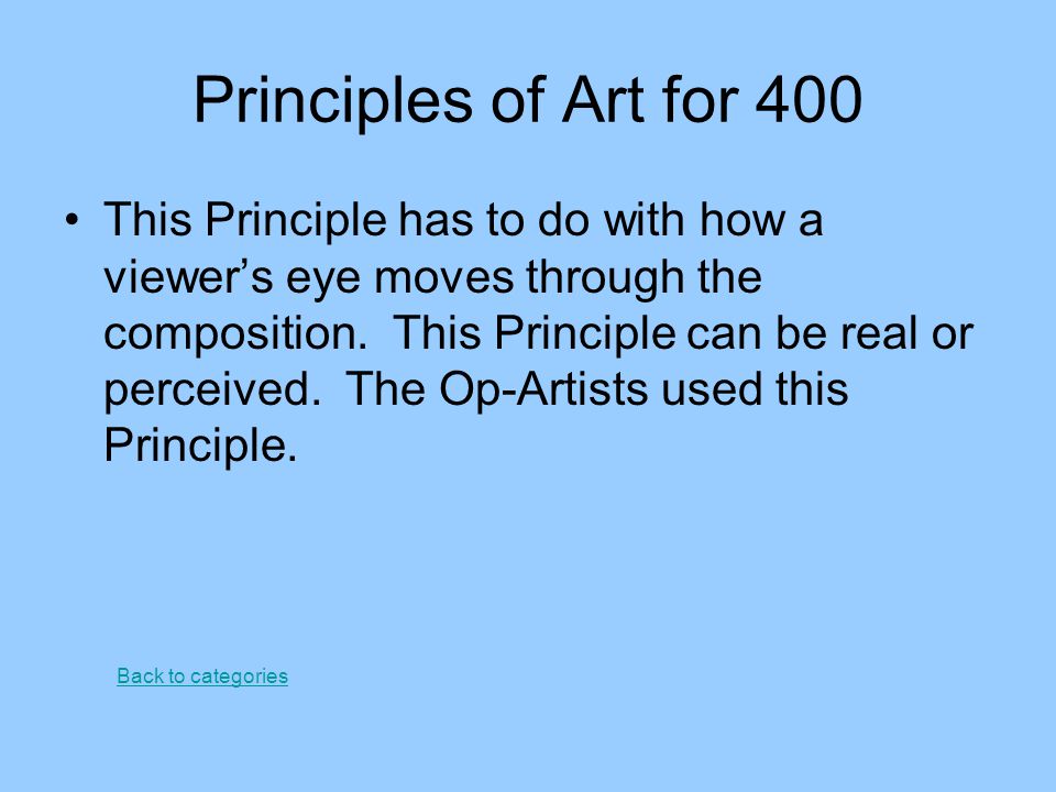 Principles of Art for 400