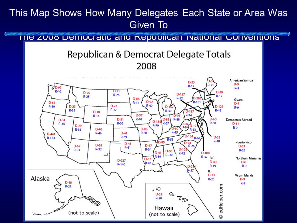 This Map Shows How Many Delegates Each State or Area Was Given To