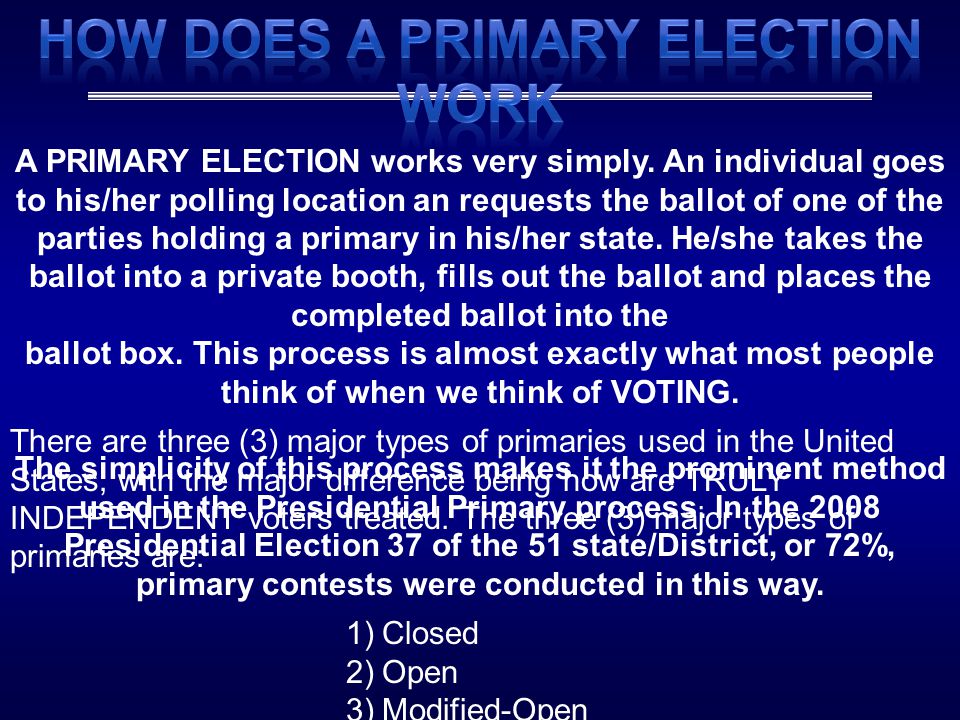 How Does A Primary Election Work
