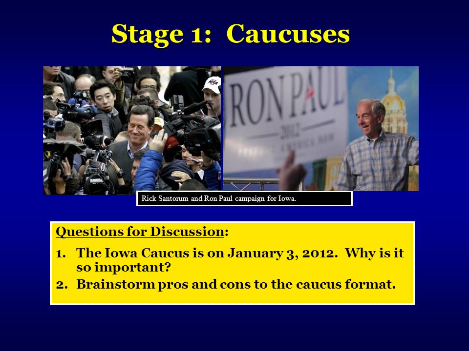 Stage 1: Caucuses Questions for Discussion: