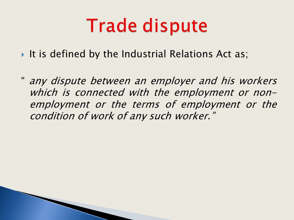Trade Disputes And Industrial Action Ppt Video Online Download