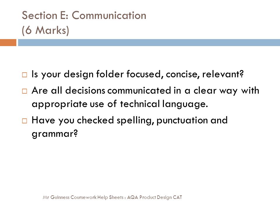 Section E: Communication (6 Marks)
