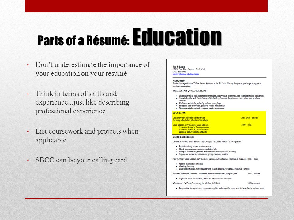 Parts+of+a+R%C3%A9sum%C3%A9%3A+Education The Truth About resume writing In 3 Minutes