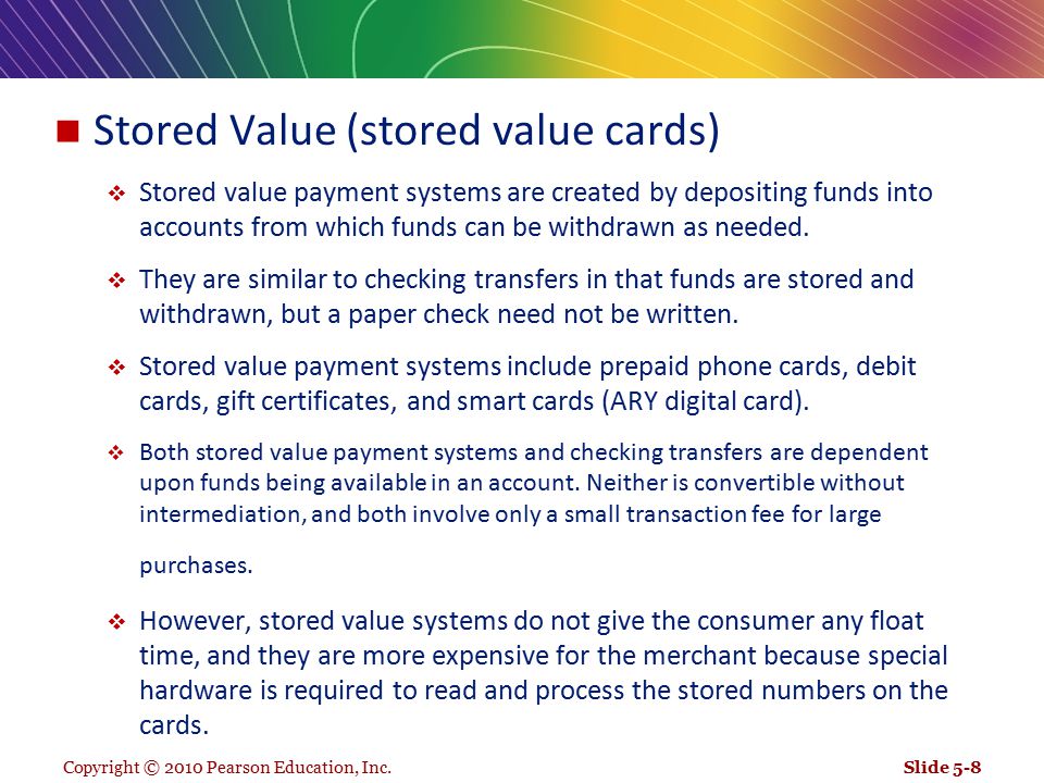 Stored Value (stored value cards)