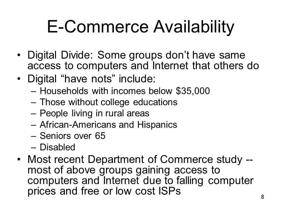 E-Commerce Availability